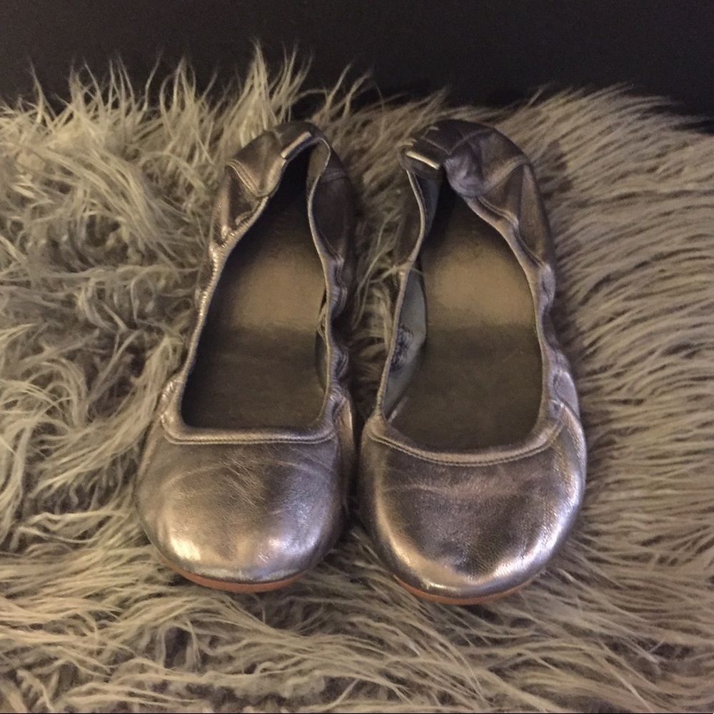Silver Cole Haan flats